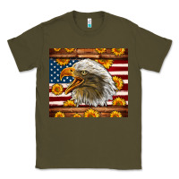 Army Green American Flag Eagle Tumbler Classic Tee - LillyAllenDesigns