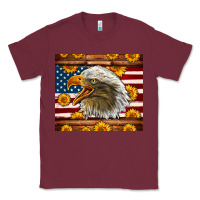 Burgundy American Flag Eagle Tumbler Classic Tee - LillyAllenDesigns