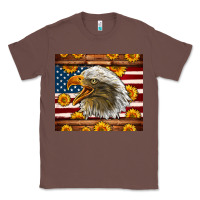 Chestnut American Flag Eagle Tumbler Classic Tee - LillyAllenDesigns