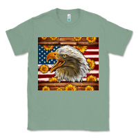 Sage American Flag Eagle Tumbler Classic Tee - LillyAllenDesigns