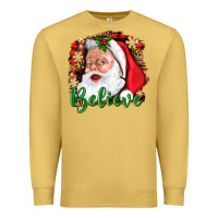 Antique Gold Believe And Santa Premium Sweatshirt - BundleAndBundleShop
