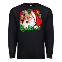 Black Believe And Santa Premium Sweatshirt - BundleAndBundleShop