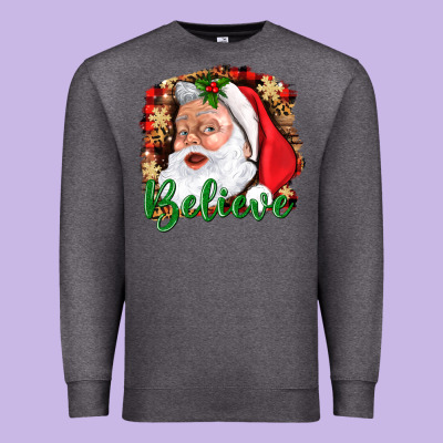 Believe And Santa Premium Sweatshirt Designed By Bundleandbundleshop