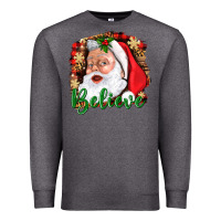 Charcoal Heather Believe And Santa Premium Sweatshirt - BundleAndBundleShop
