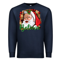 Navy Believe And Santa Premium Sweatshirt - BundleAndBundleShop