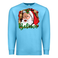 Ocean Blue Believe And Santa Premium Sweatshirt - BundleAndBundleShop
