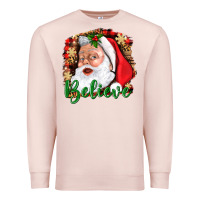 Pale Pink Believe And Santa Premium Sweatshirt - BundleAndBundleShop