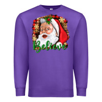Purple Believe And Santa Premium Sweatshirt - BundleAndBundleShop