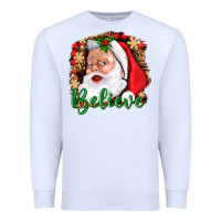 White Believe And Santa Premium Sweatshirt - BundleAndBundleShop