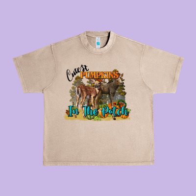 Fall Cutest Pumpkin In The Patch Deer Urban Heavy Tee Designed By Lillyallendesigns