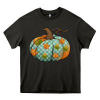 Asphalt blue plaid autumn pumpkin Heavy Core Tee - Jasminsmagicworld