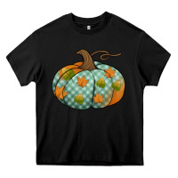 Black blue plaid autumn pumpkin Heavy Core Tee - Jasminsmagicworld