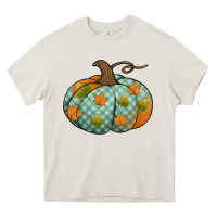 Cream blue plaid autumn pumpkin Heavy Core Tee - Jasminsmagicworld