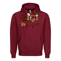 Burgundy Gigi claus christmas mother's day Zipper Hoodie - HowdyJamesFarm