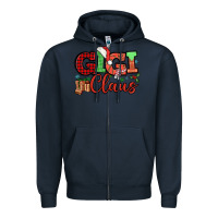 Navy Gigi claus christmas mother's day Zipper Hoodie - HowdyJamesFarm