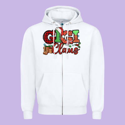 Gigi Claus Christmas Mother's Day Zipper Hoodie Designed By Howdyjamesfarm