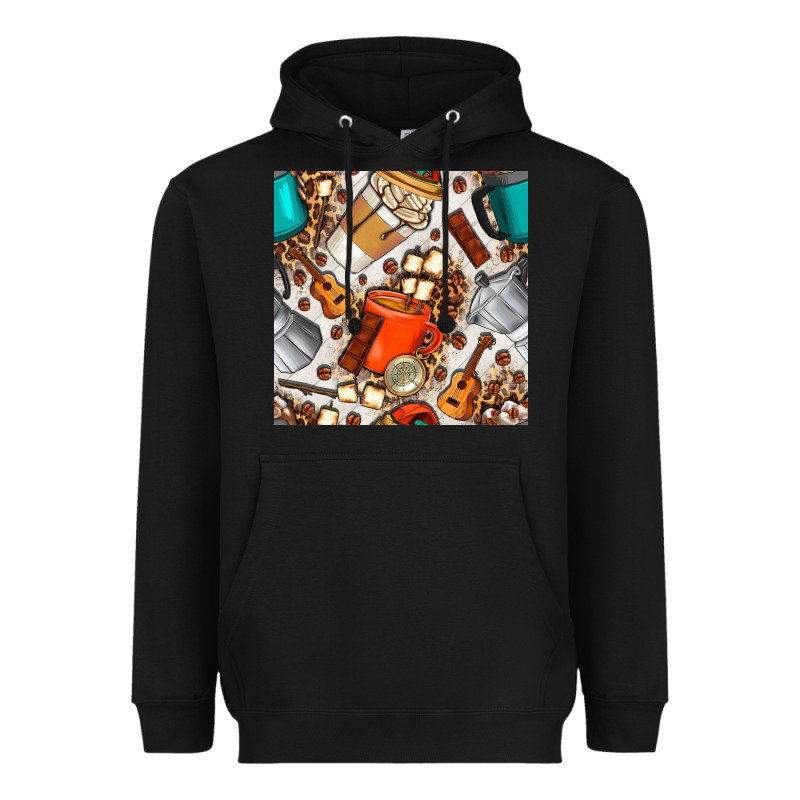 Camping Coffee Cups Marshmallow And Moka Pot With Leopard Seamless Pat Heavyweight Hoodie by BundleAndBundleShop | Teevron