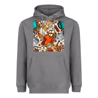 Storm camping coffee cups marshmallow and moka pot with leopard seamless pat Heavyweight Hoodie - BundleAndBundleShop