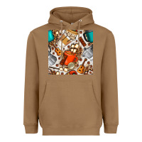 Toasted Coconut camping coffee cups marshmallow and moka pot with leopard seamless pat Heavyweight Hoodie - BundleAndBundleShop