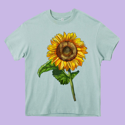 Mammoth Sunflower Heavy Core Tee Designed By Lillyallendesigns