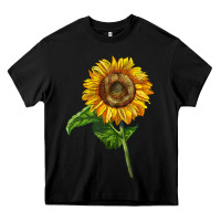 Black mammoth sunflower Heavy Core Tee - LillyAllenDesigns