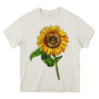 Cream mammoth sunflower Heavy Core Tee - LillyAllenDesigns