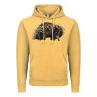 Vintage Mustard short beaked echidna Vintage Hoodie - LillyAllenDesigns