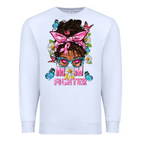 White Mom Is A Fighter And Afro Messy Bun Mom Premium Sweatshirt - BundleAndBundleShop