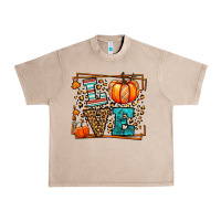 French Oak Fall Autumn Leopard Love Pumpkin Urban Heavy Tee - LillyAllenDesigns
