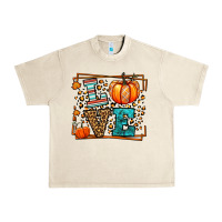 Sandshell Fall Autumn Leopard Love Pumpkin Urban Heavy Tee - LillyAllenDesigns