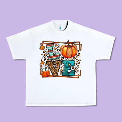 Fall Autumn Leopard Love Pumpkin Urban Heavy Tee Designed By Lillyallendesigns