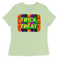 Matcha trick or treat brushstroke Ladies Tee - Jasminsmagicworld