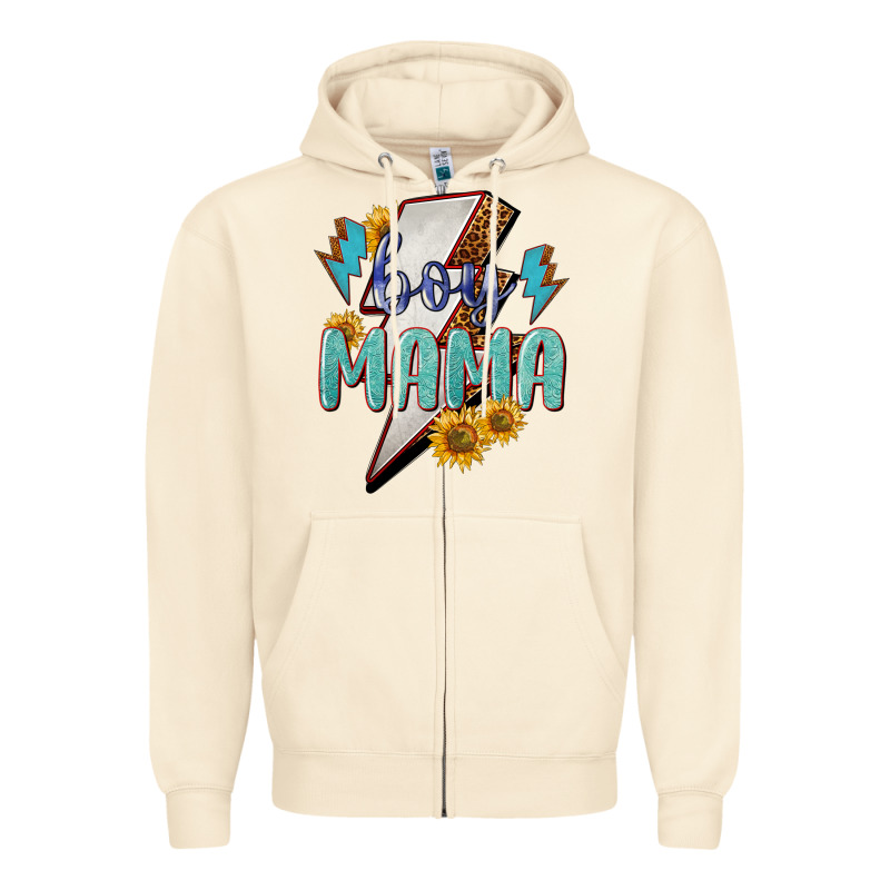 Boy Mama Lightning Bold Mother's Day Zipper Hoodie by HowdyJamesFarm | Teevron