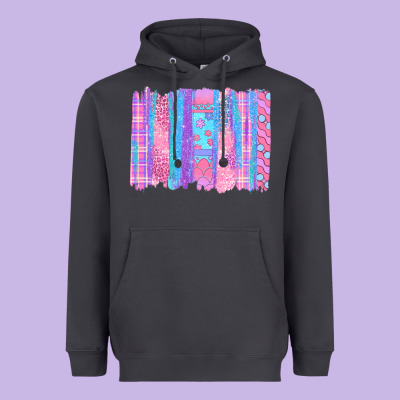 Pink Easter Brushstrokes Heavyweight Hoodie Designed By Bundleandbundleshop
