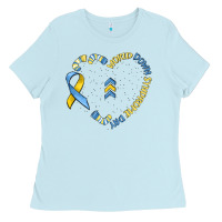 Baby Blue world down syndrome day Ladies Tee - MaliasSmallBusiness