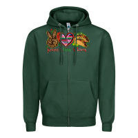 Sports Green Peace love tacos Mexico Zipper Hoodie - HowdyJamesFarm