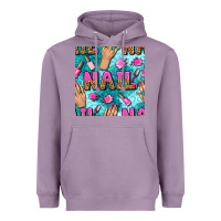 Lavender nail art hands and polish with turquoise leopard and glitter seamless  Heavyweight Hoodie - BundleAndBundleShop