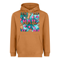 Meerkat nail art hands and polish with turquoise leopard and glitter seamless  Heavyweight Hoodie - BundleAndBundleShop