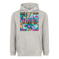 Moon Dust nail art hands and polish with turquoise leopard and glitter seamless  Heavyweight Hoodie - BundleAndBundleShop