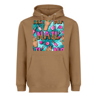 Toasted Coconut nail art hands and polish with turquoise leopard and glitter seamless  Heavyweight Hoodie - BundleAndBundleShop