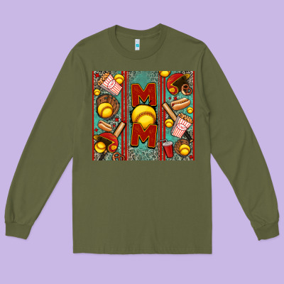 Softball Mom Long Sleeve Tee Designed By Jasminsmagicworld
