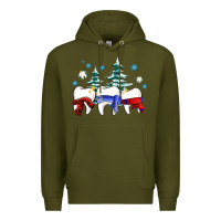 Army Green dental christmas tree teeth and winter ado Premium Hoodie - OliviaCreatesArt