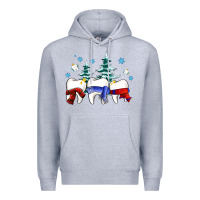 Heather Grey dental christmas tree teeth and winter ado Premium Hoodie - OliviaCreatesArt