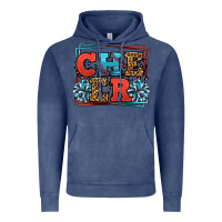 Vintage Denim Cheer Baseball stitchs Vintage Hoodie - LillyAllenDesigns