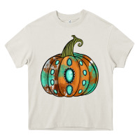 Cream western cowhide turquoise pumpkin Heavy Core Tee - Jasminsmagicworld