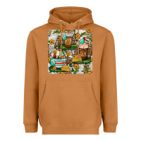 Meerkat cow coffee cups and farm with leopard seamless pattern bbs Heavyweight Hoodie - BundleAndBundleShop