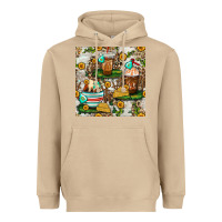 Mushroom cow coffee cups and farm with leopard seamless pattern bbs Heavyweight Hoodie - BundleAndBundleShop