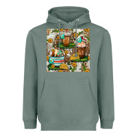 Sage cow coffee cups and farm with leopard seamless pattern bbs Heavyweight Hoodie - BundleAndBundleShop