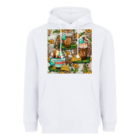 White cow coffee cups and farm with leopard seamless pattern bbs Heavyweight Hoodie - BundleAndBundleShop