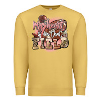 Antique Gold my heart is on that field Premium Sweatshirt - FaDigitalArtStudio